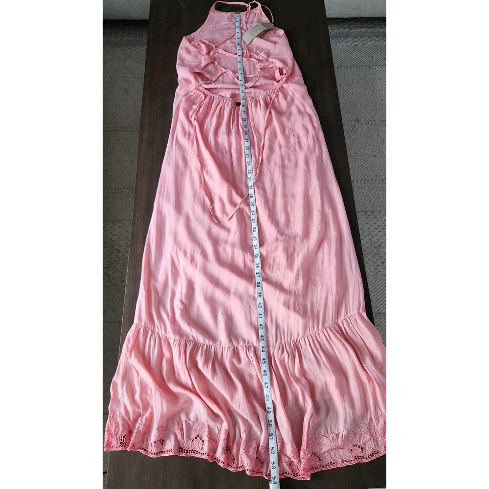 Nwt Luna Serena Handmade Boho Pink Maxi Dress Lace Up Back M Read!! - Picture 8 of 10